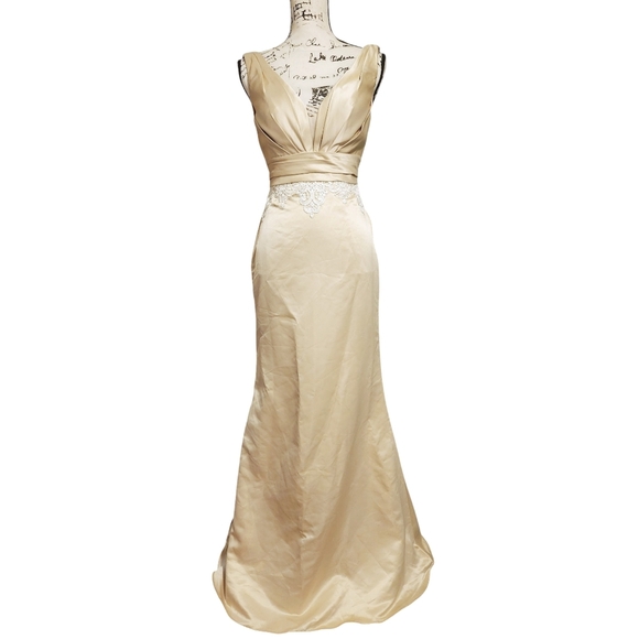 Alexia Designs Sleeveless Champagne Gown - Picture 2 of 11
